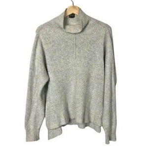 Free Press Light Gray Knit Mock Neck Pullover Sweater S